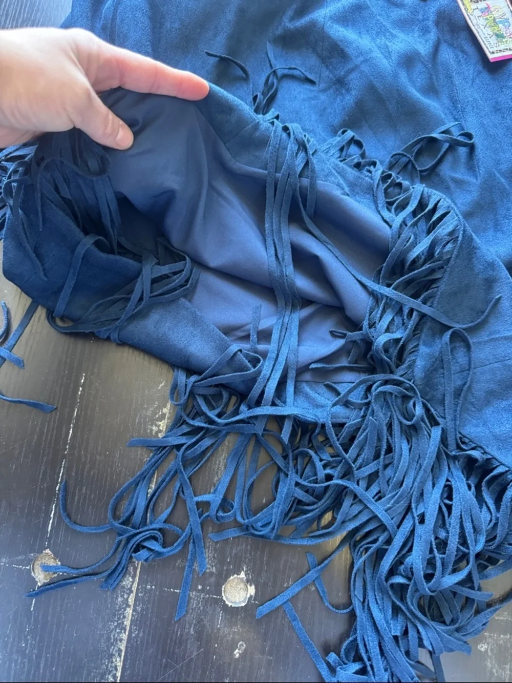 Wishlist Navy Fringe Wrap Skirt